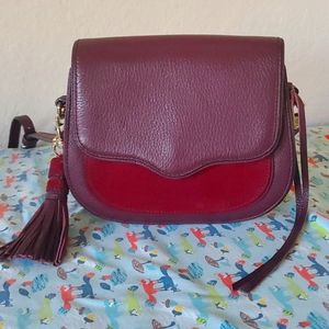 Rebecca Minkoff Sucky Suede/Leather Burgundy Crossbody trending this fall winter
